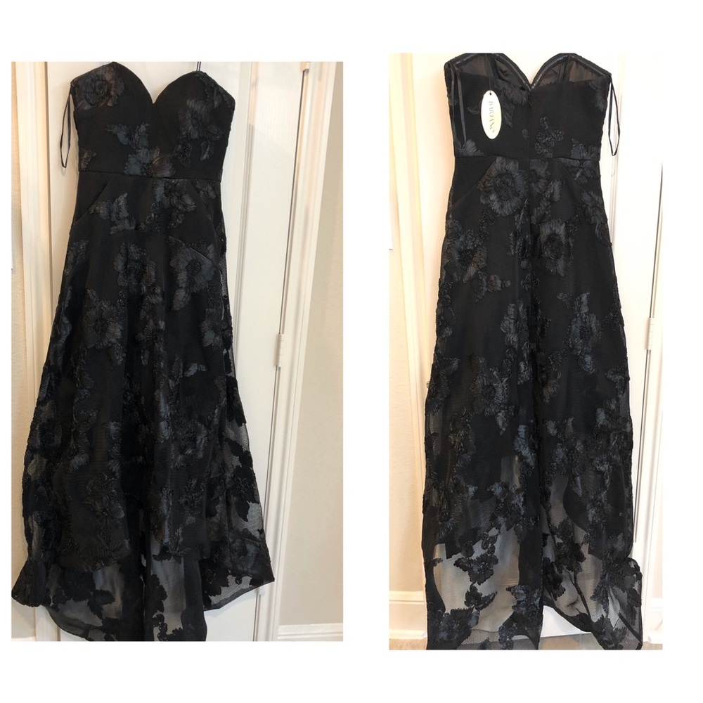 BLACK HIGH LOW GOWN - Picture 2 of 3